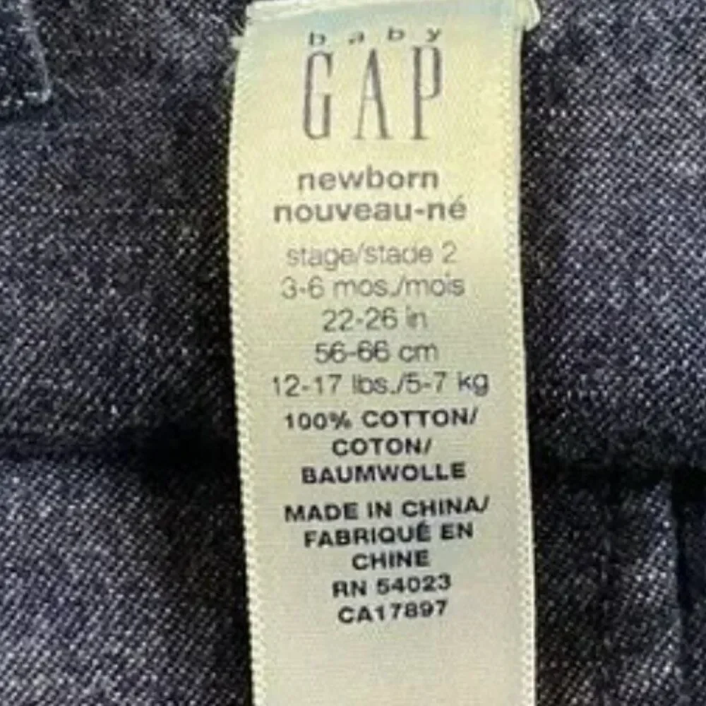 Baby Gap Overalls One Piece Cotton Denim Navy Newborn